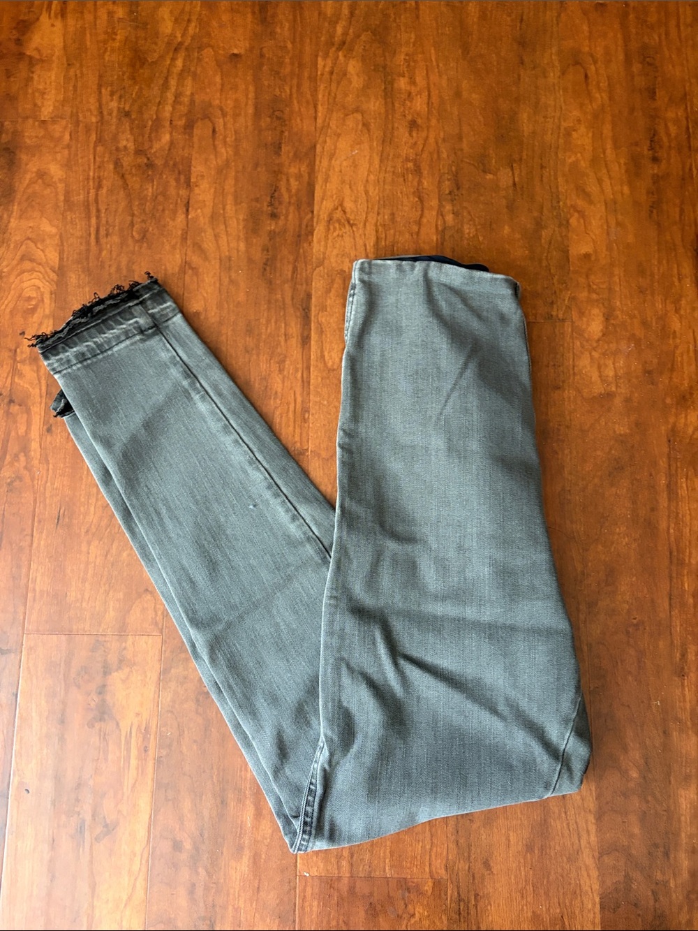 Commando Womens Olive-Toned Slim Jeans Size L